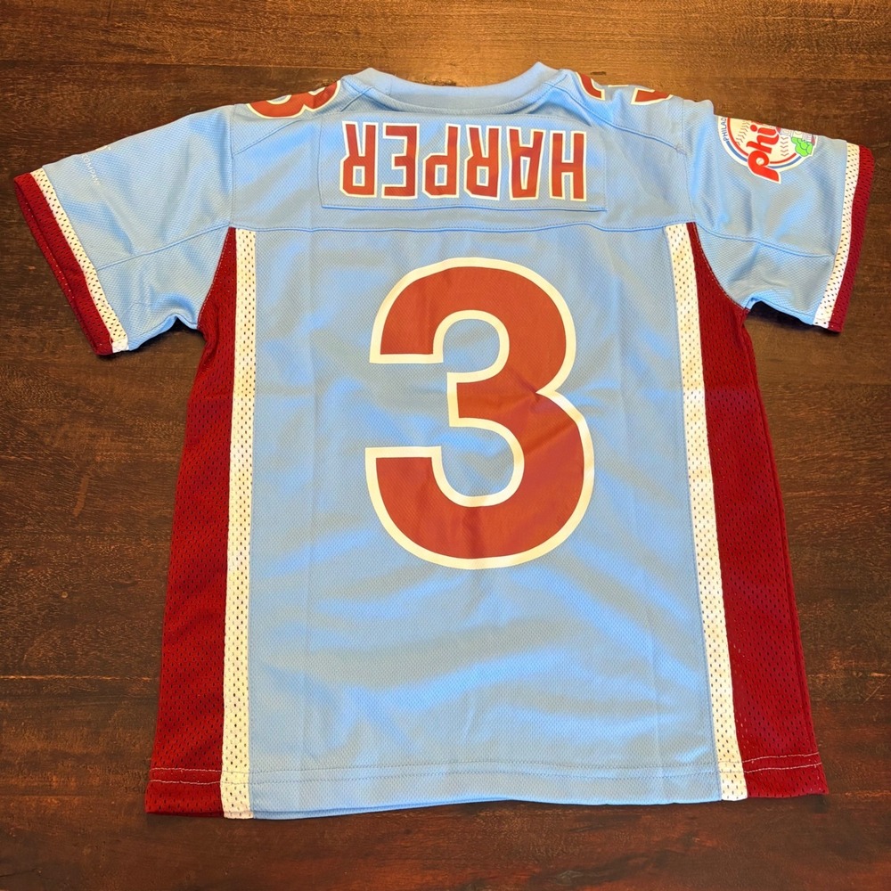 Rare Misprint Phillies Bryce Harper Football Jersey 8/23/26 Giveaway Youth